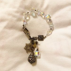Crystal and sterling silver bracelet
